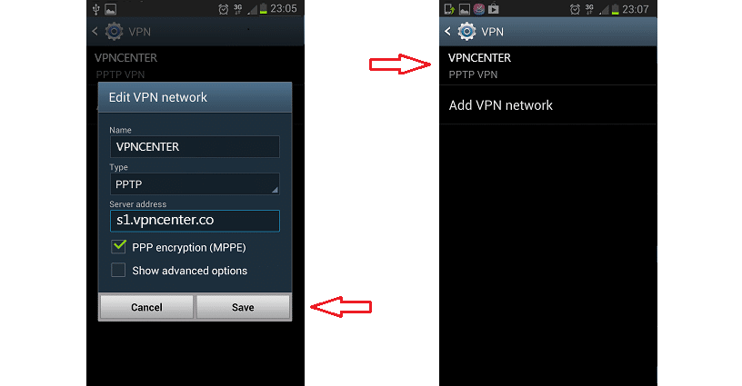 android step3 - Android PPTP Vpn Setup